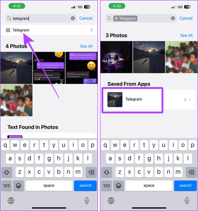 Filter-Media-downloaded-from-Telegram-in-Photos-on-iPhone كيفية العثور على الملفات التي تم تنزيلها في Telegram على أجهزة Android وiPhone وMac