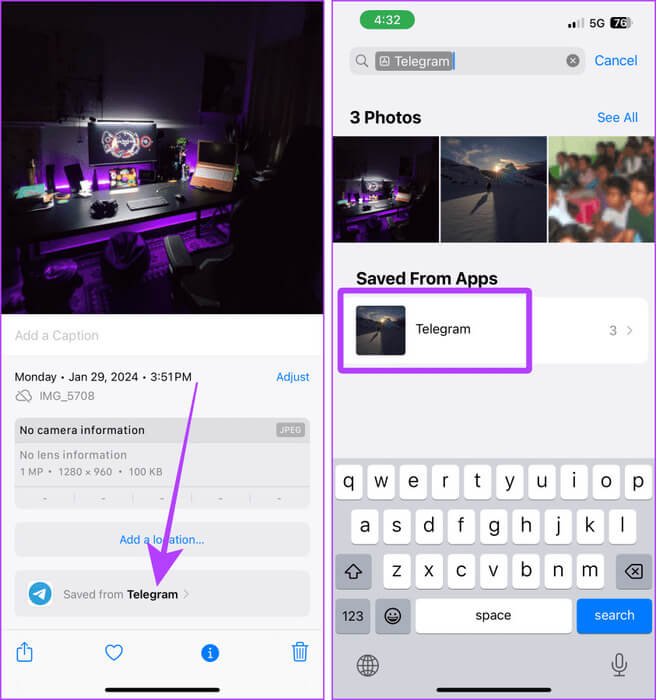 Find-Telegram-Saved-Photos-on-iPhone كيفية العثور على الملفات التي تم تنزيلها في Telegram على أجهزة Android وiPhone وMac