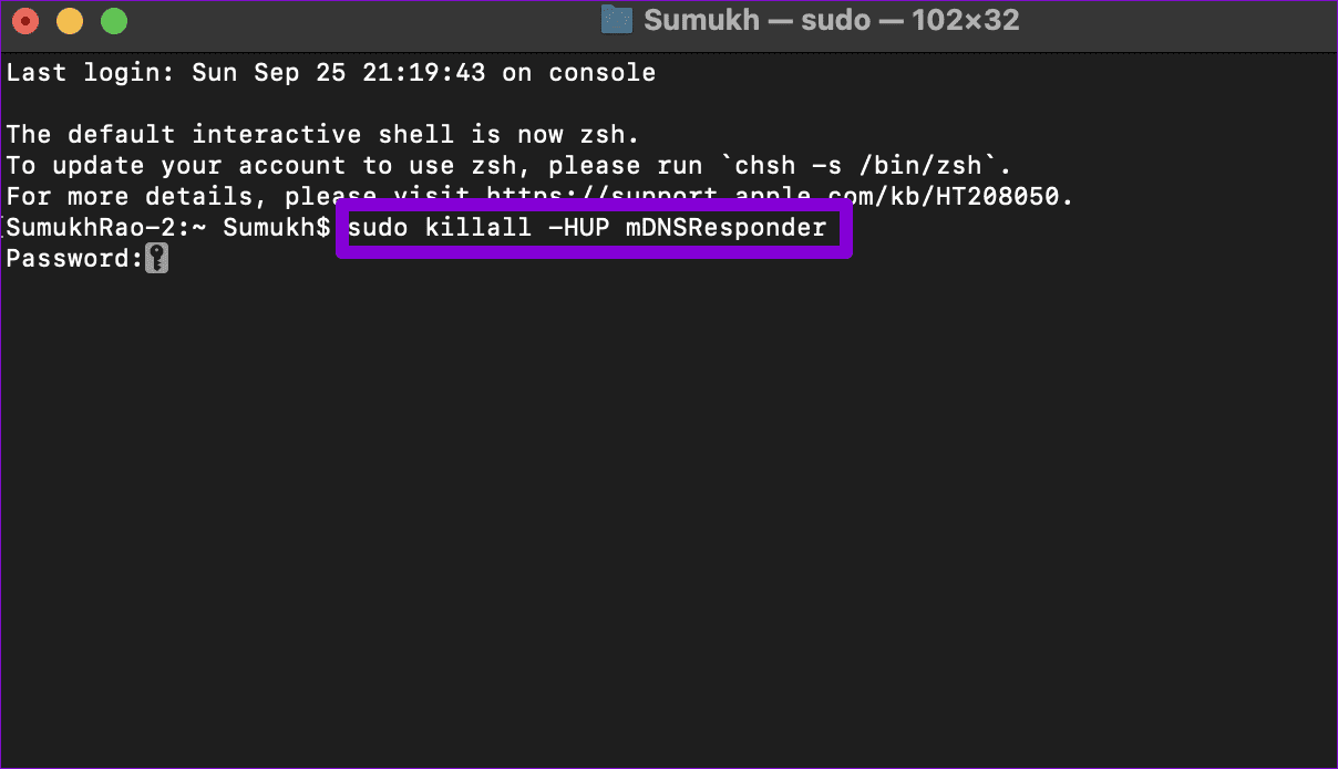 Flush-DNS-Cache-on-Mac أفضل 7 إصلاحات لعدم فتح وتحميل Instagram في المتصفح