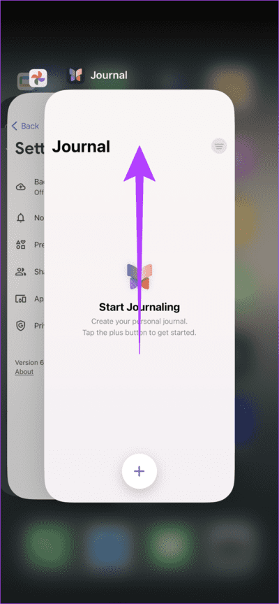 Force-Close-and-Reopen-Journal-App 6 طرق لإصلاح فقدان أو عدم عمل تطبيق Journal على iOS 17