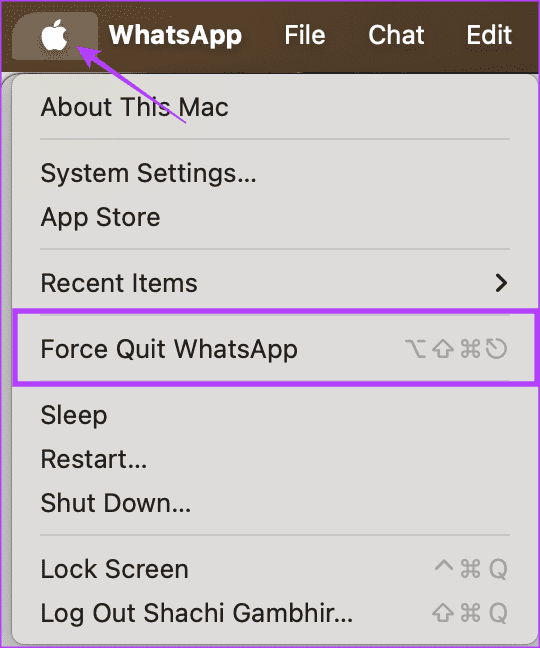 Force-Quit-WhatsApp 6 طرق لإصلاح مشكلة إنهاء تطبيق WhatsApp بشكل غير متوقع على Mac