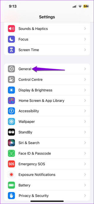 General-Settings-on-iPhone-16-474x1024-1 أفضل 9 إصلاحات لخطأ عدم وجود اتصال في Google Drive على Android وiPhone