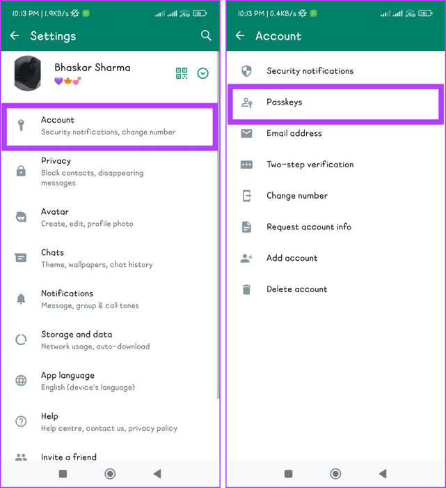Go-to-Account-and-choose-Passkeys-937x1024-1 كيفية إعداد واستخدام WhatsApp Passkeys