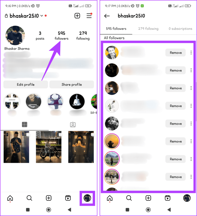 Go-to-the-Profile-tab-tap-Followers-section-and-scroll-through-the-list-1-1405x1536-1 3 طرق لمعرفة من توقف عن متابعتك على Instagram (مع/بدون تطبيق)