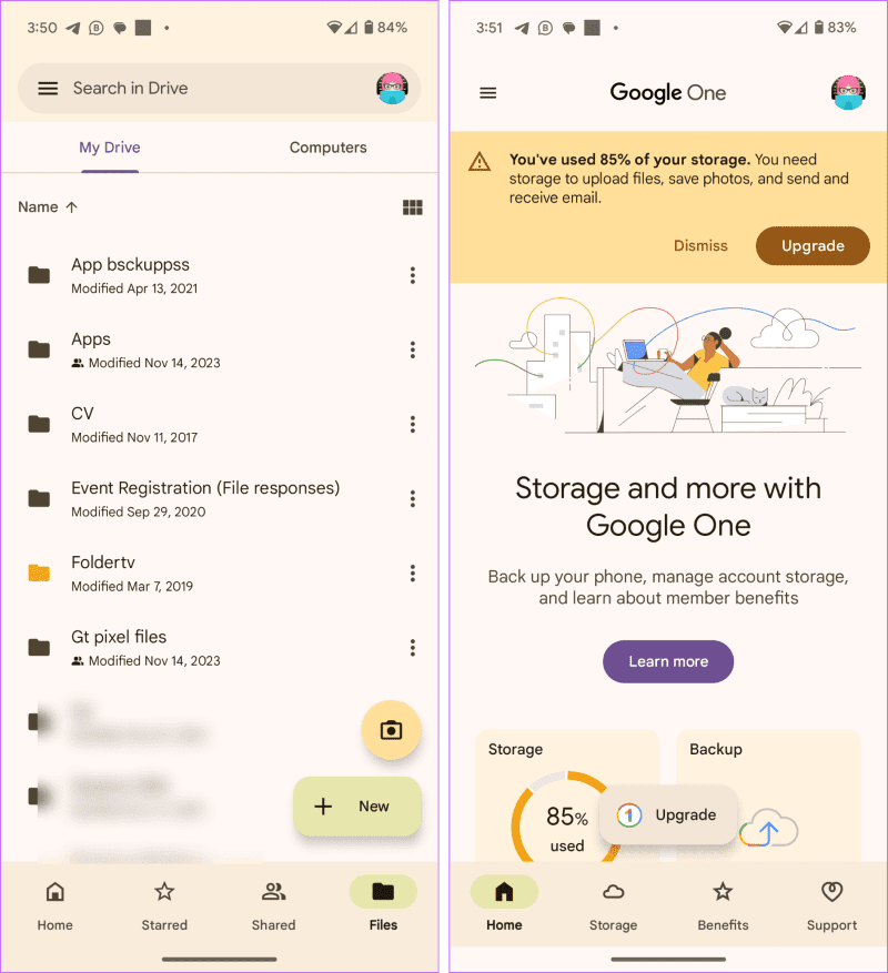 Google-one-and-drive-apps-1401x1536-1 مقارنة بين Google One مقابل Google Drive: ما الفرق؟