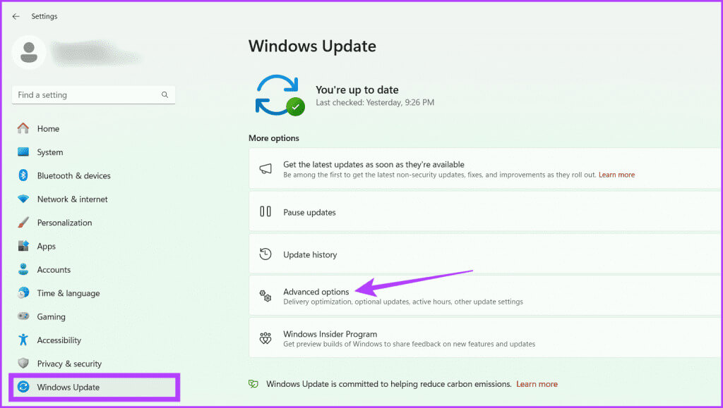 Head-to-Windows-Update-and-select-Advanced-options-1024x579-1 10 طرق لإصلاح أخطاء msxml4.dll غير الموجودة أو المفقودة على Windows