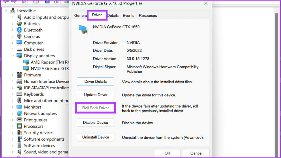 Head-to-the-Driver-tab-and-select-Roll-Back-Driver 10 طرق لإصلاح أخطاء msxml4.dll غير الموجودة أو المفقودة على Windows