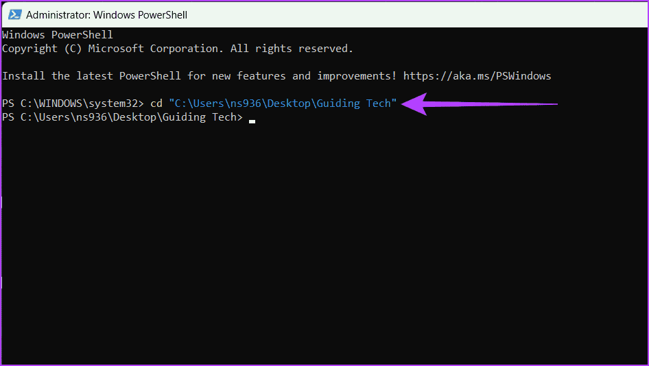 Head-to-the-location-in-PowerShell كيفية إظهار الملفات والمجلدات المخفية في Windows 11