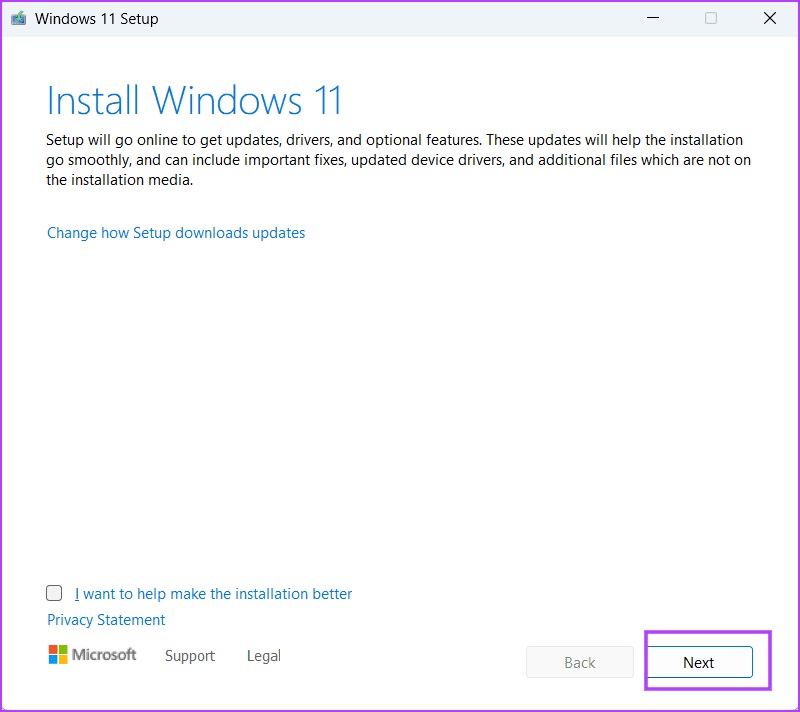 In-Place-upgrade-10 أفضل 7 طرق لإصلاح مشكلة فقدان Copilot في Windows 11