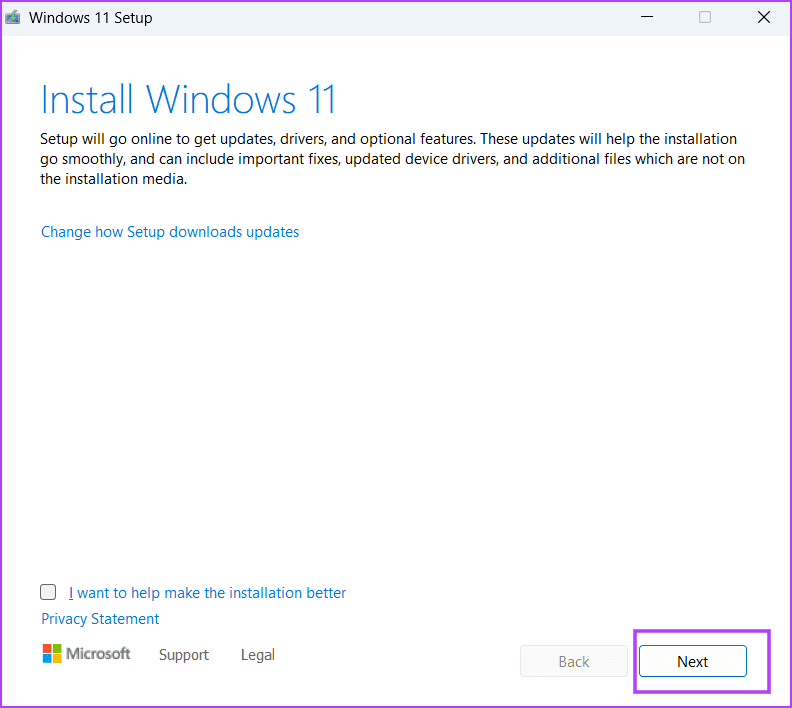 In-Place-upgrade-2-5 أفضل 7 إصلاحات لخطأ "فشل تعداد الكائنات في الحاوية" على Windows