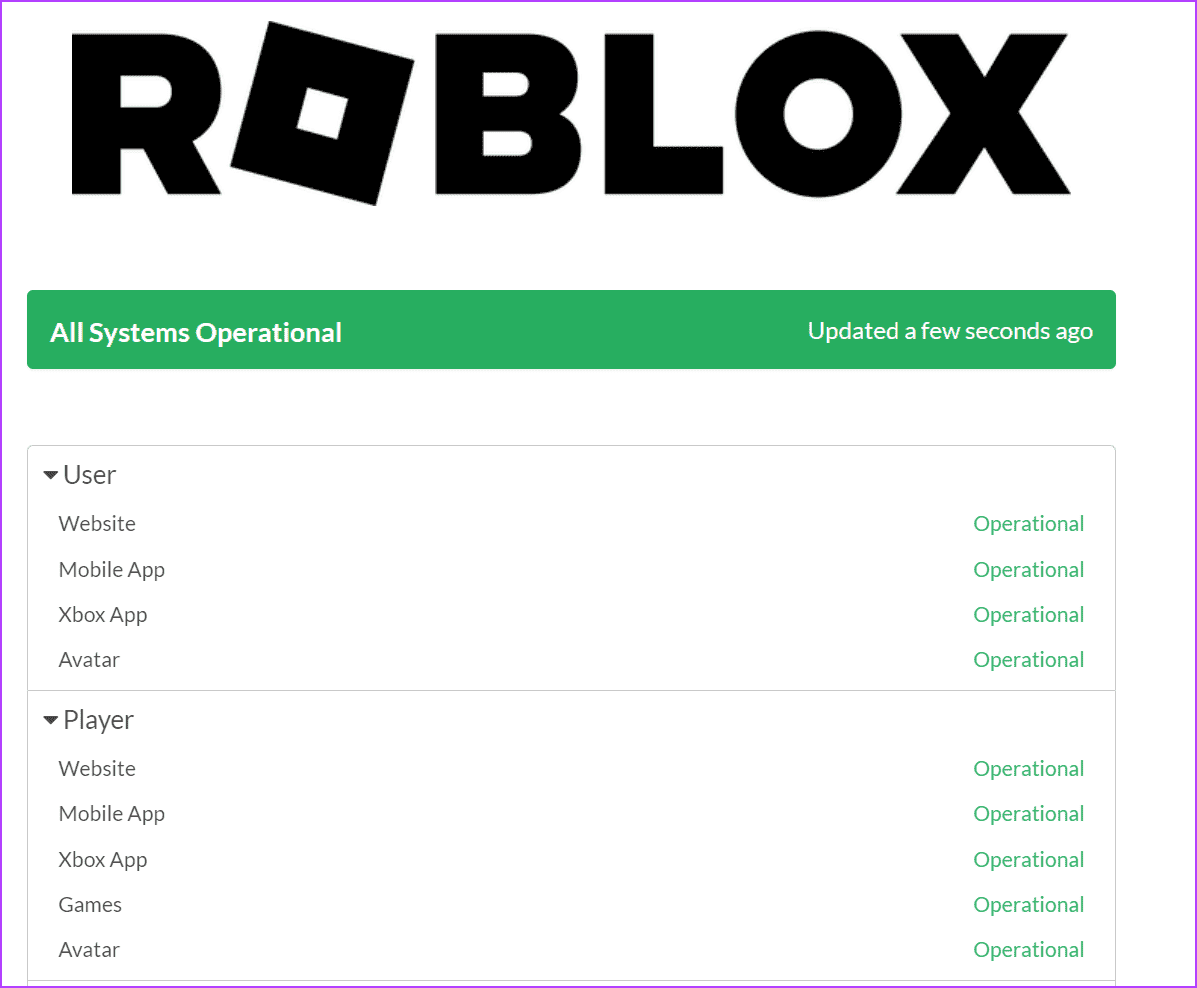 Inspect-the-Status-of-Roblox-Servers أفضل 8 طرق لإصلاح "رمز خطأ Roblox 610" في Windows 11