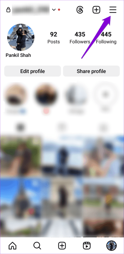 Instagram-App-Menu-3-750x1536-1 أفضل 7 إصلاحات لخطأ "نحن نحد من عدد المرات التي يمكنك فيها القيام بأشياء معينة على Instagram".