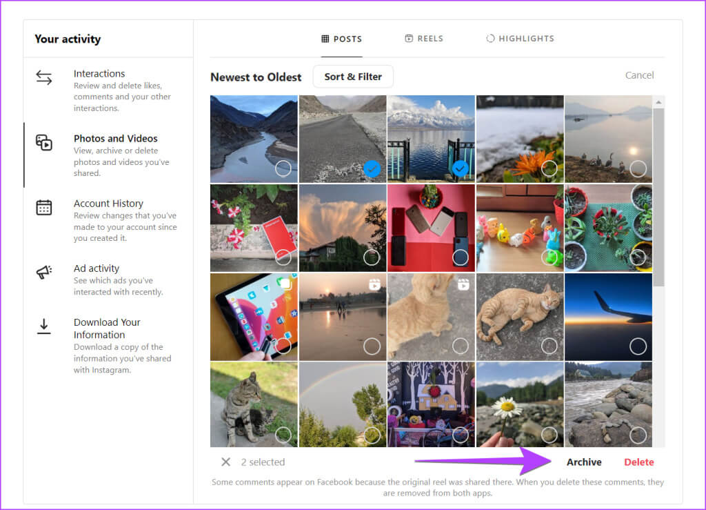 Instagram-archive-posts-pc-1024x739-1 ماذا يحدث عندما تقوم بأرشفة منشورات Instagram