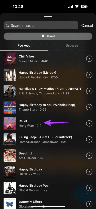 Instagram-music-16-709x1536-1 8 طرق لإصلاح مشكلة عدم ظهور الموسيقى في منشور Instagram