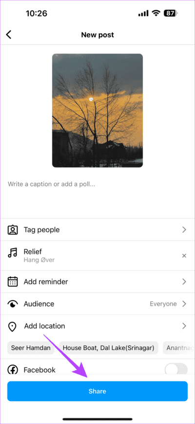 Instagram-music-19-709x1536-1 8 طرق لإصلاح مشكلة عدم ظهور الموسيقى في منشور Instagram