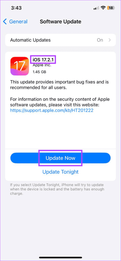 Install-the-update 6 طرق لإصلاح فقدان أو عدم عمل تطبيق Journal على iOS 17