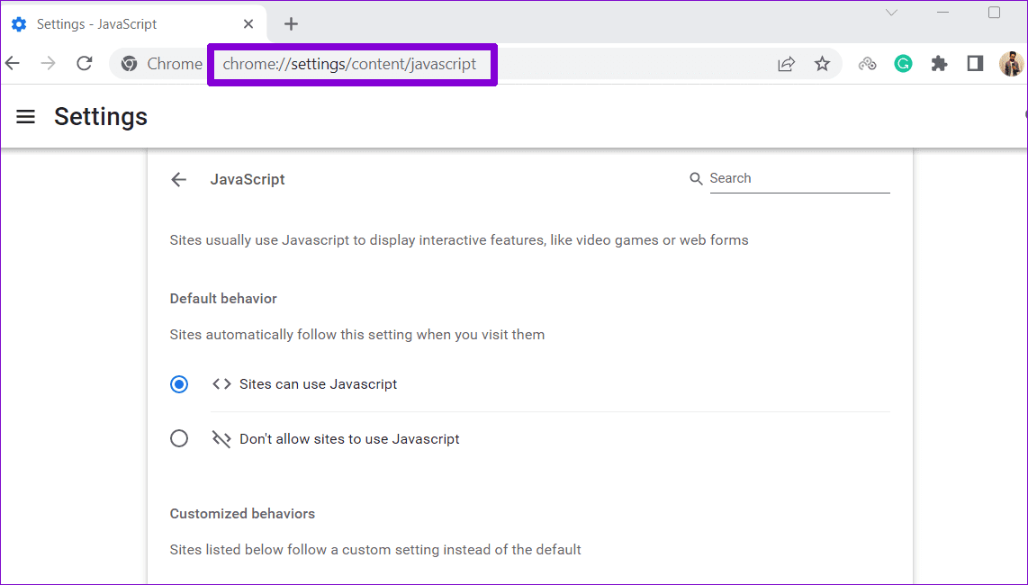 JavaScript-Settings-Chrome-1 أفضل 7 إصلاحات لعدم فتح وتحميل Instagram في المتصفح