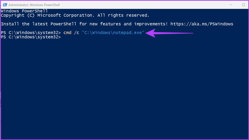 Launch-an-EXE-file-with-the-help-of-cmd-1024x578-1 5 طرق لتشغيل الملفات التنفيذية (EXE) من PowerShell