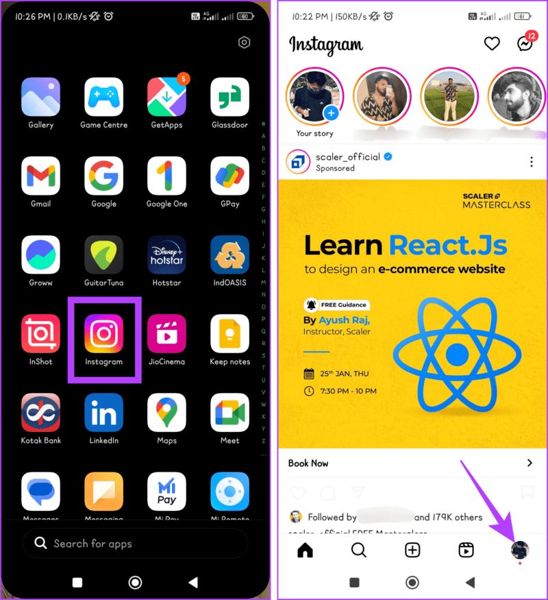 Launch-the-Instagram-app-and-head-to-your-Profile-tab-1405x1536-1 كيفية وضع علامة/إشارة إلى شخص ما في قصة Instagram دون ظهوره