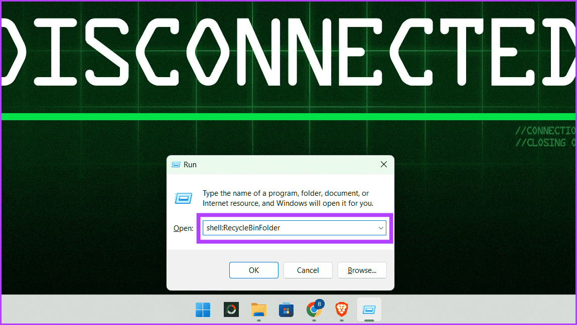 Launch-the-Run-box-and-type-command-to-show-Recycle-Bin كيفية إخفاء أو حذف أيقونة سلة المحذوفات في Windows 11