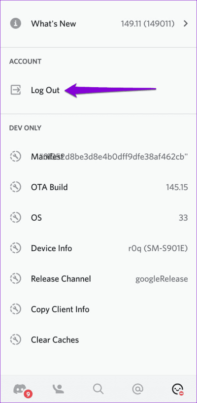 Log-Out-of-Discord-on-Mobile-1 أفضل 5 إصلاحات لعدم اختفاء إشعارات الرسائل المباشرة على Discord