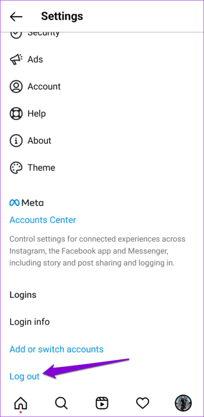 Log-Out-of-Instagram-App-1 أفضل 7 إصلاحات لخطأ "نحن نحد من عدد المرات التي يمكنك فيها القيام بأشياء معينة على Instagram".