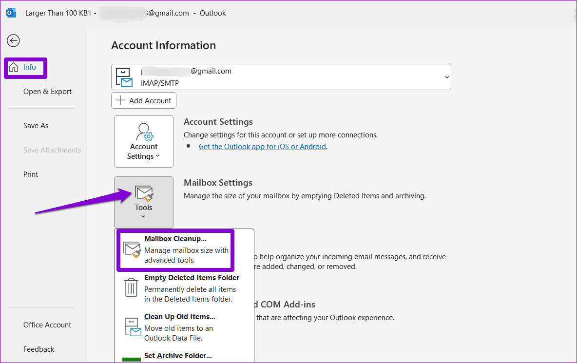 Mailbox-Cleanup-in-Outlook ماذا تفعل إذا كان صندوق بريدك Outlook ممتلئًا