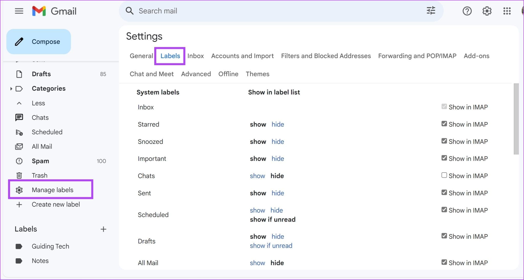 Manage-Labels-Settings-2048x1096-1 كيفية حذف المجلدات أو التسميات في Gmail