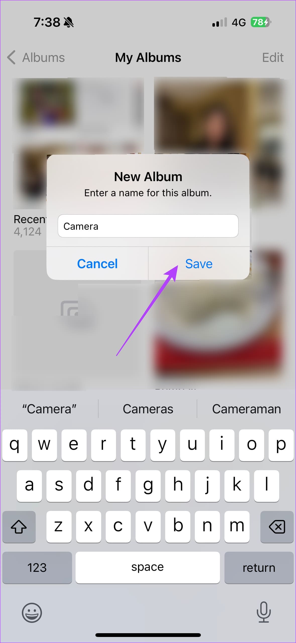 Name-Album-Camera كيفية عرض صور الكاميرا فقط على iPhone