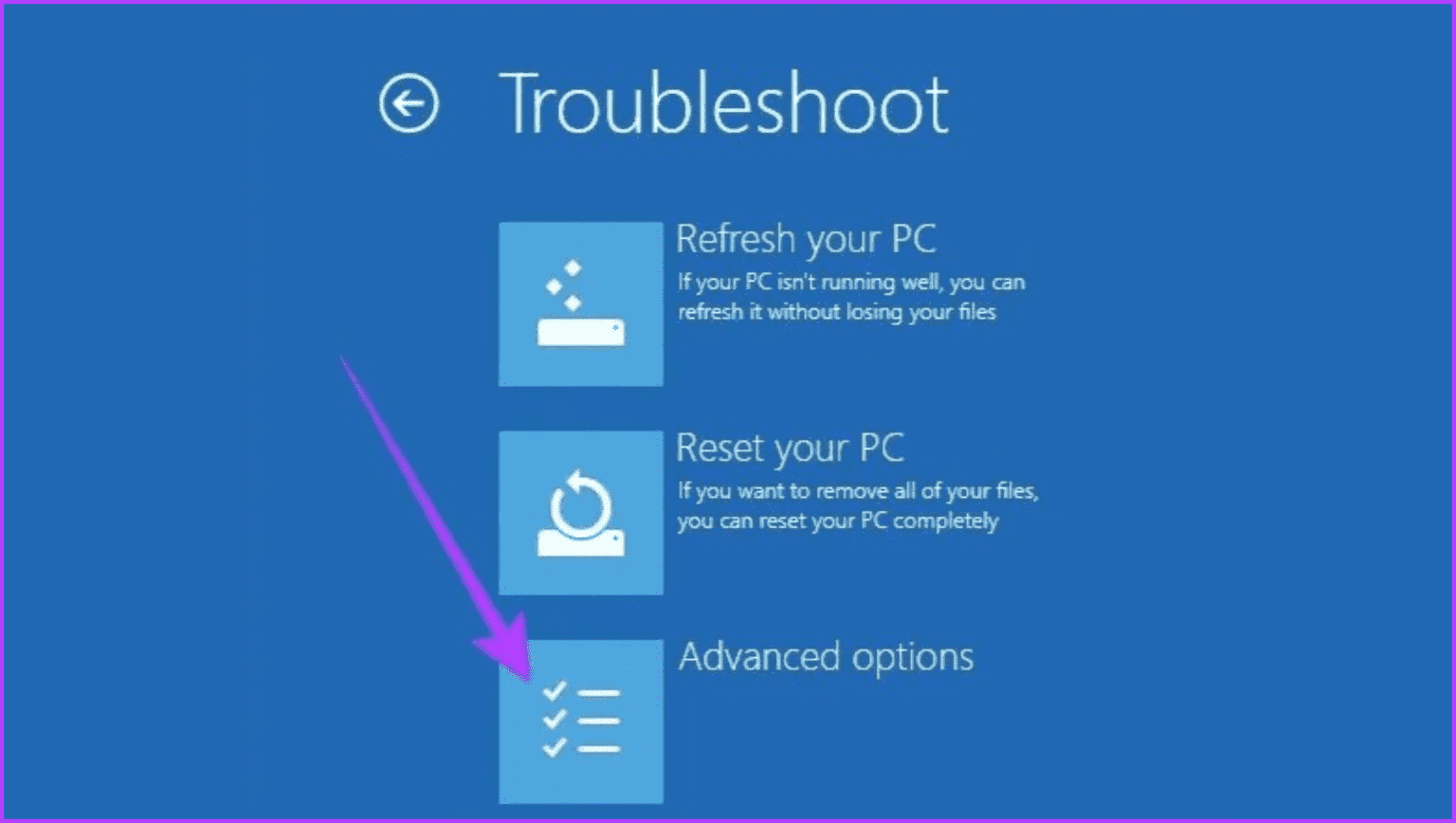 Navigate-to-Advanced-options-1536x868-1 7 طرق لإصلاح خطأ الضوء الأحمر على اللوحة الأم