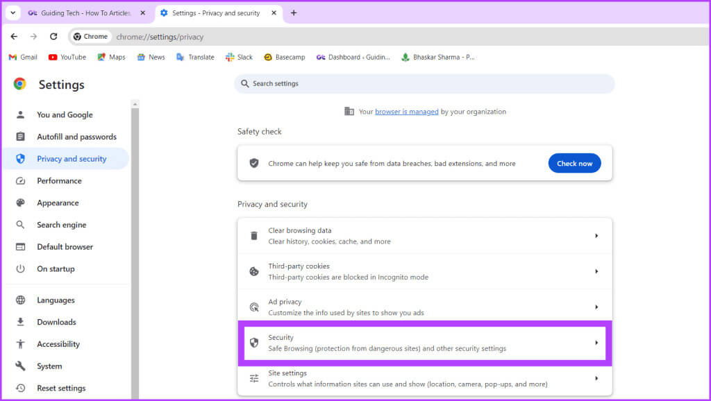 Navigate-to-Privacy-and-security-and-choose-Security-1024x578-1 8 طرق لإصلاح عدم عمل ملف المضيفين على Windows