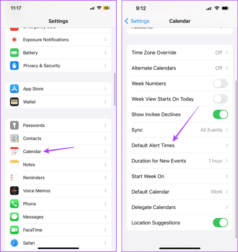 Open-Calendar-app-settings كيفية إضافة ورؤية أعياد الميلاد على تقويم iPhone