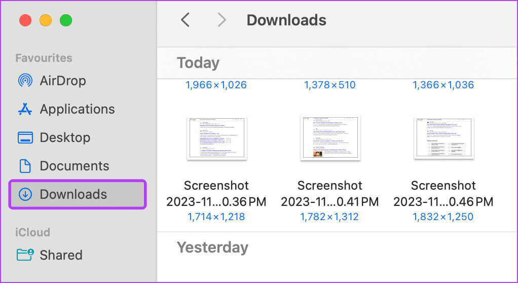 Open-Downloads-folder-on-Mac أين تذهب صور AirDrop على iPhone وiPad وMac