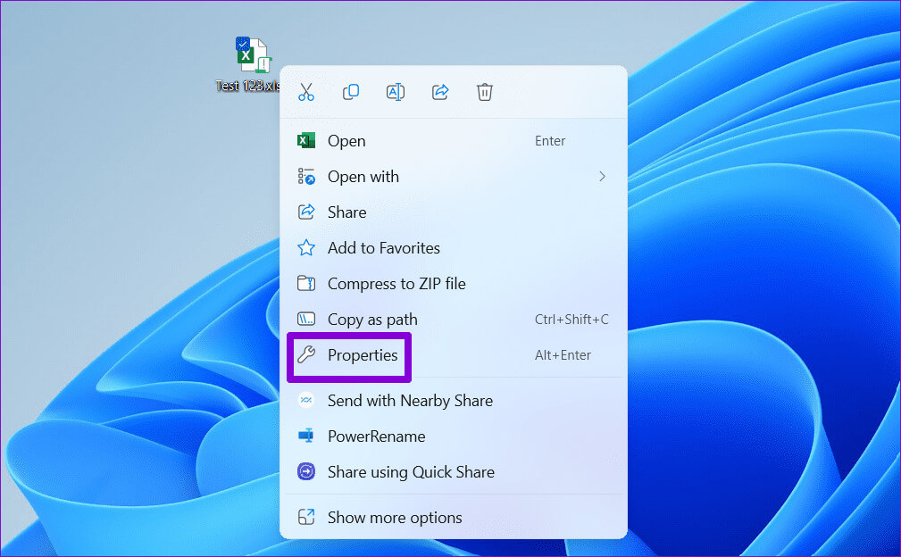 Open-Excel-File-Properties أهم 6 إصلاحات لخطأ "قامت Microsoft بحظر وحدات الماكرو" في Excel على Windows
