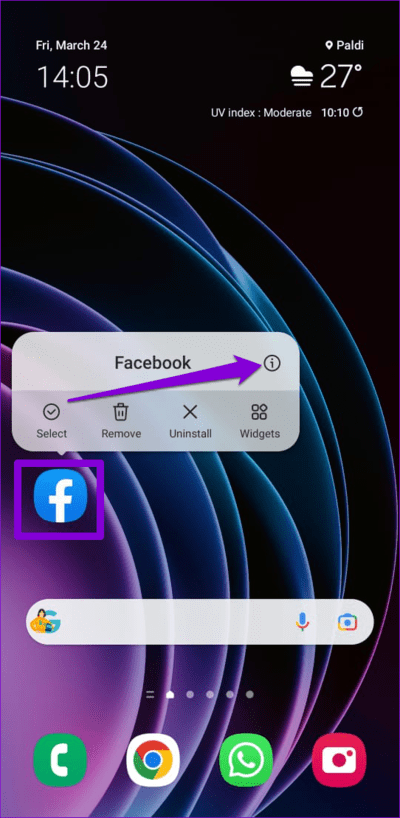 Open-Facebook-App-Info أفضل 9 إصلاحات لعدم القدرة على التعليق على منشورات Facebook