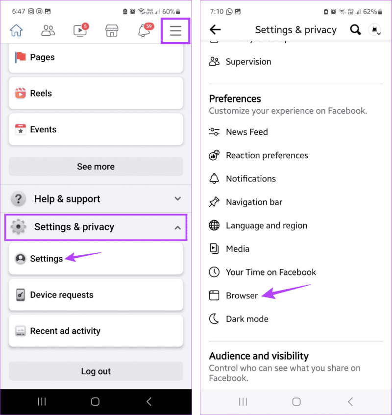 Open-Facebook-app-Settings-3 كيفية إيقاف تشغيل سجل الروابط في Facebook على هاتفك المحمول