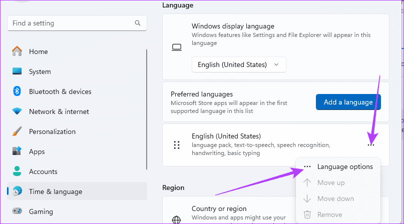Open-Language-options هل تعاني من كتابة أحرف خاطئة على لوحة المفاتيح في Windows 11 إليك أفضل 4 إصلاحات