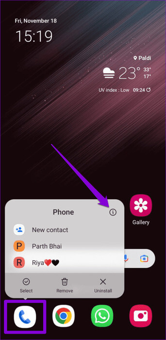 Open-Phone-App-Info-500x1024-1 أفضل 6 إصلاحات لعدم إظهار أسماء جهات الاتصال للمكالمات الواردة على Android