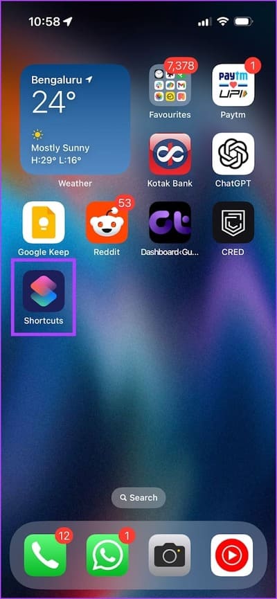 Open-Shortcuts-App-1 7 طرق لإصلاح تعطل تطبيق Shortcuts على iPhone