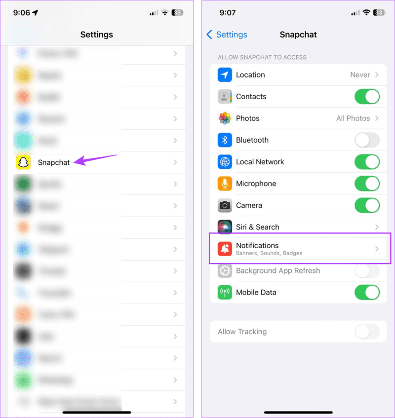Open-Snapchat-Settings-iPhone كيفية إيقاف تشغيل إشعارات الكتابة على Snapchat