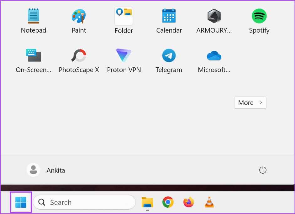 Open-Start-menu-1 9 طرق لإصلاح مشكلة اللون الأصفر على Windows 11