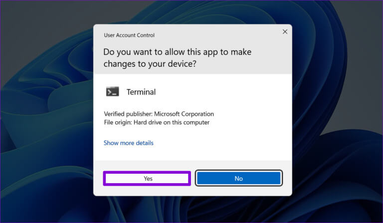Open-Terminal-UAC-Prompt-16-768x447-1 8 طرق لإصلاح رمز خطأ 0x803F8001 في Microsoft Store على Windows 11 أو 10