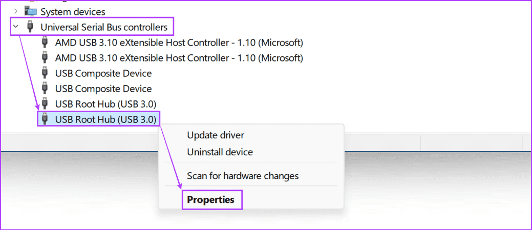 Open-USB-properties كيفية تعطيل تعليق USB الانتقائي في Windows 11