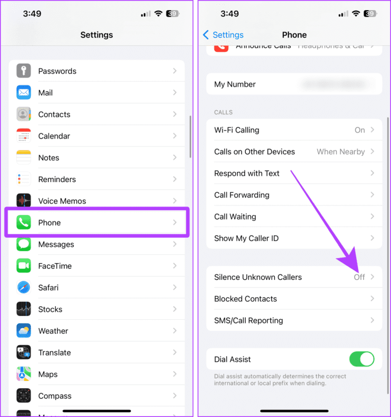 Open-iPhone-Settings كيفية منع شخص ما من الاتصال بك دون حظر