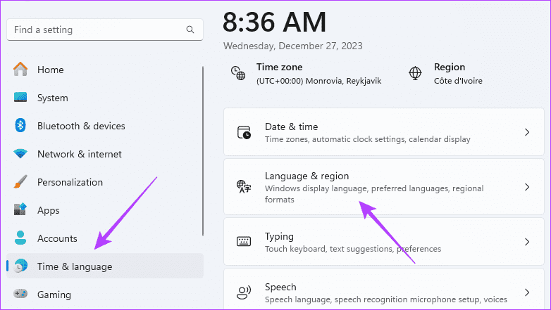 Open-language-and-region هل تعاني من كتابة أحرف خاطئة على لوحة المفاتيح في Windows 11 إليك أفضل 4 إصلاحات