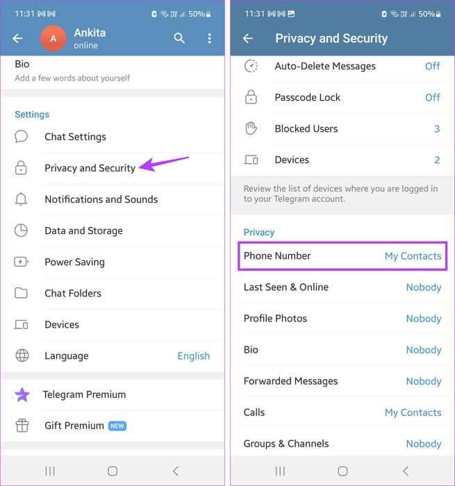 Open-privacy-settings-1 كيفية العثور على رقم هاتف شخص ما على Telegram