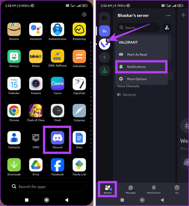 Open-the-Discord-app-and-tap-Servers-at-the-bottom-bar-937x1024-1 كيفية إخفاء الخوادم المشتركة في Discord على سطح المكتب والهاتف المحمول