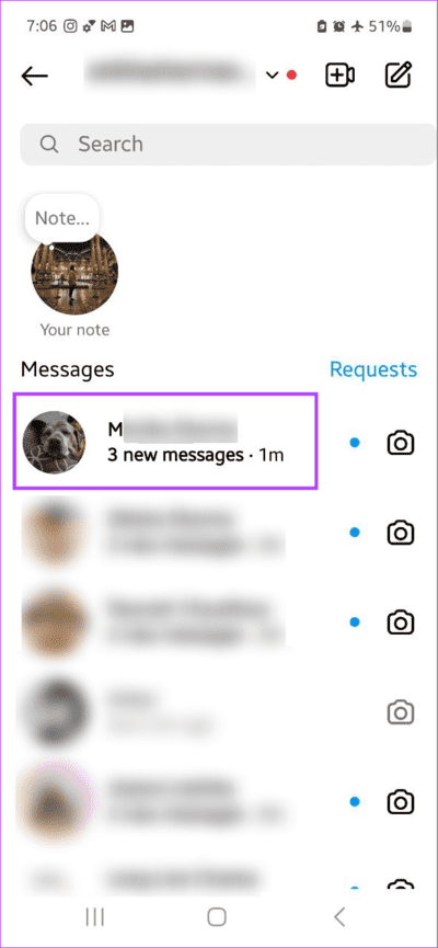 Open-the-Message كيفية رؤية رسائل Instagram دون إيصال القراءة