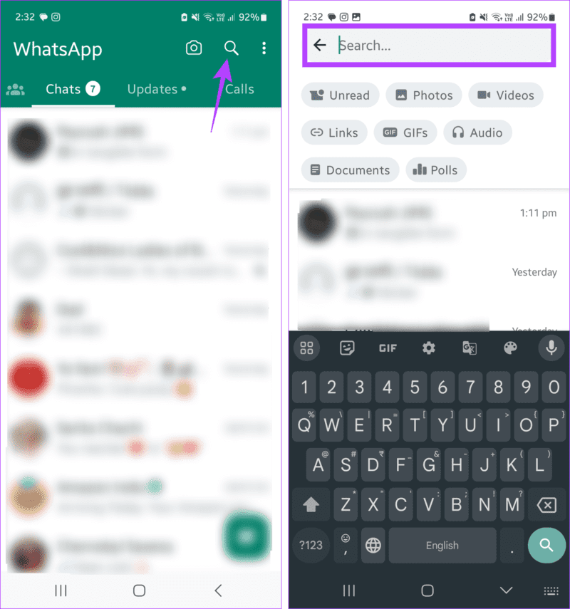 Open-the-Search-bar-1916x2048-1 كيفية البحث عن الرسائل على WhatsApp