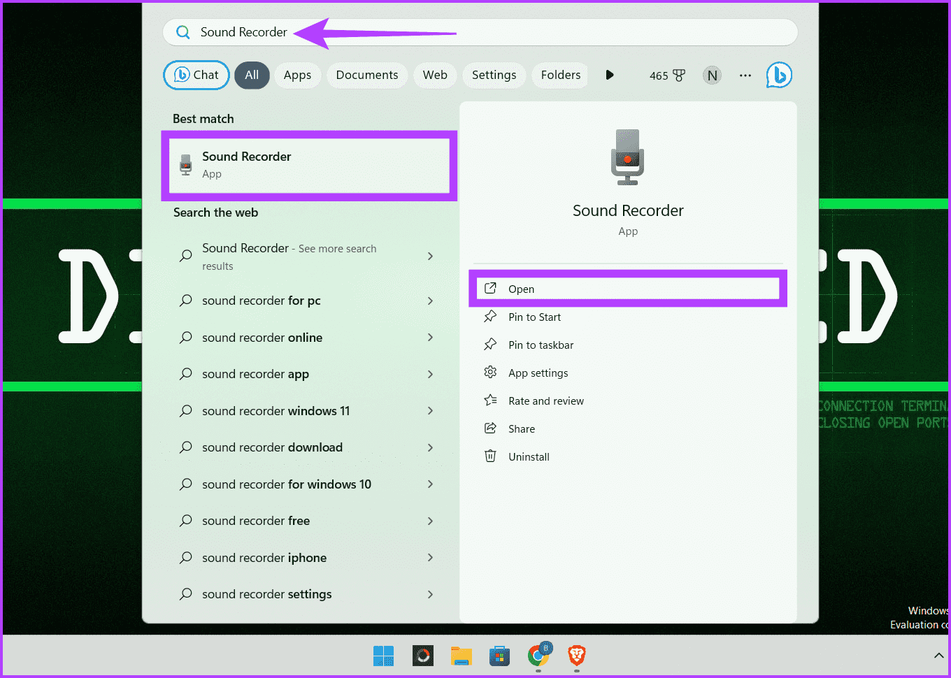 Open-the-Sound-Recorder-app 3 طرق لتسجيل الصوت على Windows 11